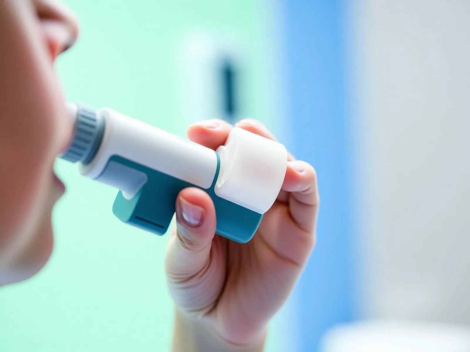 Náustok spirometra pripravený na dychový manéver